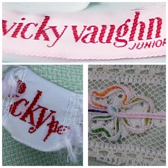 1960s Vicky Vaughn Babydoll Mint Blue Green Mini Dress Size XS- S Coquette - Picture 7 of 14